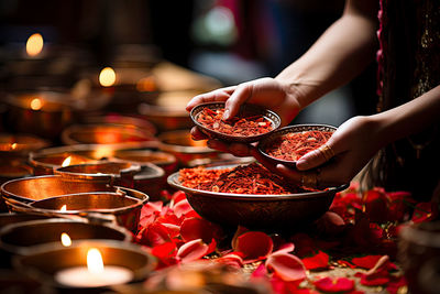 Midsection of woman preparing food