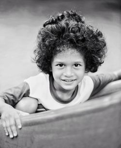 Portrait of cute girl smiling