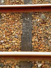 Close-up of railroad track