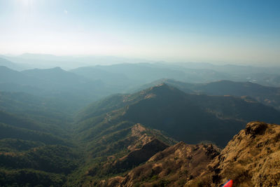 Scenic view of mountains against clear sky