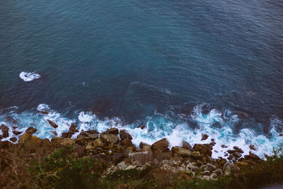 High angle view of sea against sky