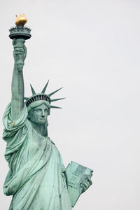 Low angle view of statue against clear sky