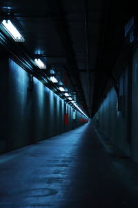 View of empty subway tunnel