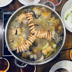 High angle view of food in container