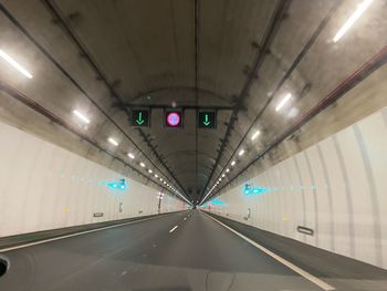 View of empty subway tunnel