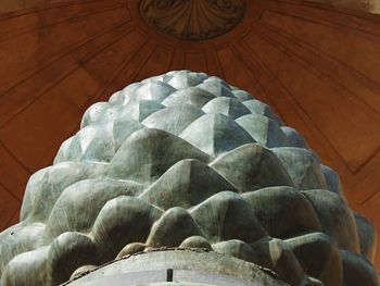 Architectural detail of carvings on stone wall