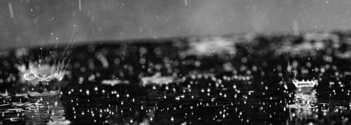 Close-up of water drops on glass