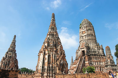 Low angle view of temple building against sky