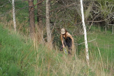 Woman in a forest