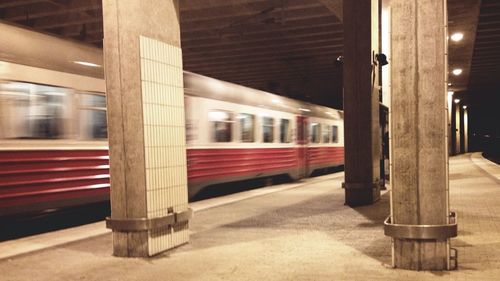 Train at railroad station platform