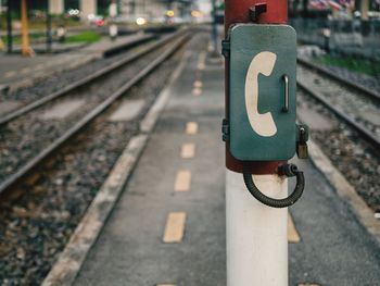 Close-up of railroad tracks