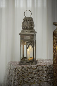 Antique old lantern made of brass