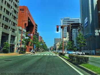 View of buildings along road