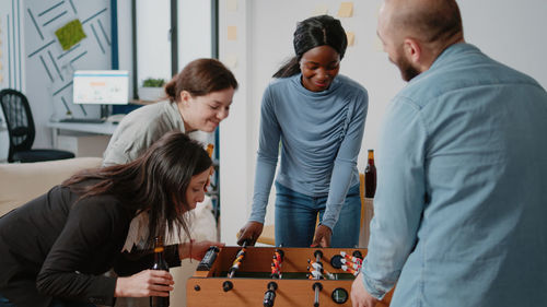 Business colleagues working at office