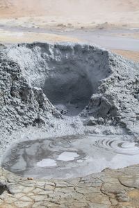 High angle view of geyser