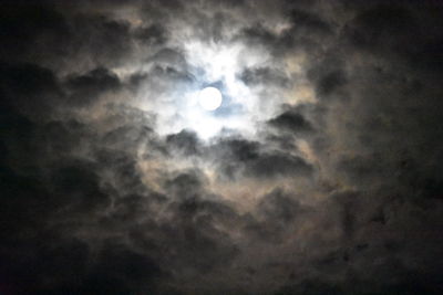 Low angle view of moon in sky