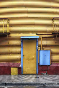 Closed door of building