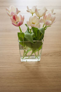 Close-up of flower vase on table