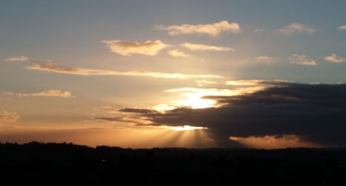 Scenic view of silhouette landscape against sky during sunset