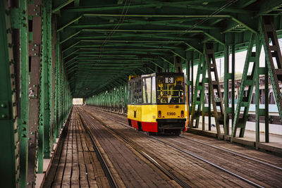 Train on railroad station platform