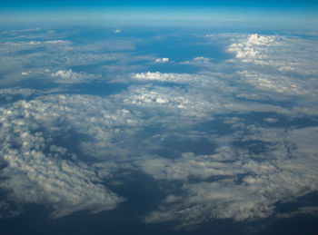 Aerial view of clouds over sea