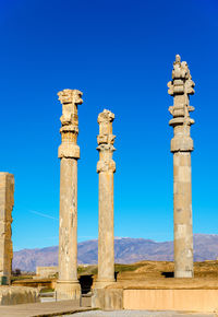 Old ruins against blue sky