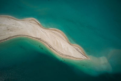 Aerial view of sea and land