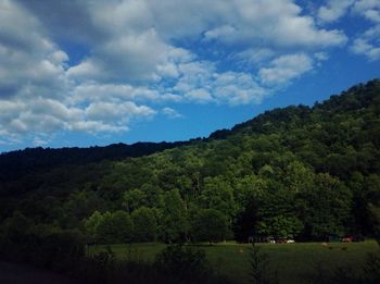 Scenic view of landscape against cloudy sky