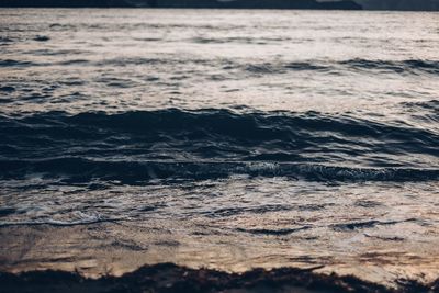 Sea waves rushing towards shore