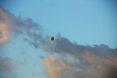 Low angle view of hot air balloon against sky