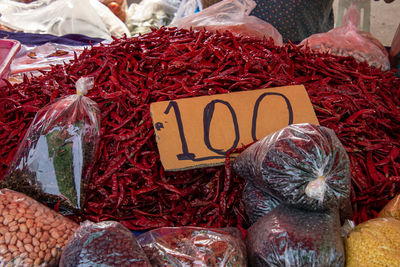 Various fruits for sale at market stall