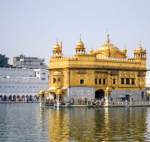 Beautiful view of golden temple - harmandir sahib in amritsar, punjab, india, famous indian sikh