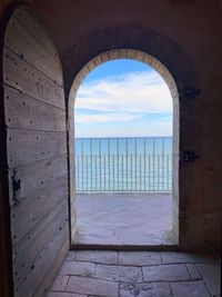 Sea seen through window