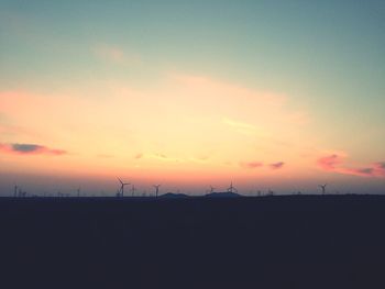 Silhouette landscape at sunset