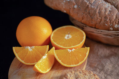 Close-up of orange fruits on table