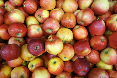 Full frame shot of apples in market