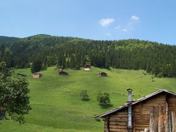 View of houses in farm