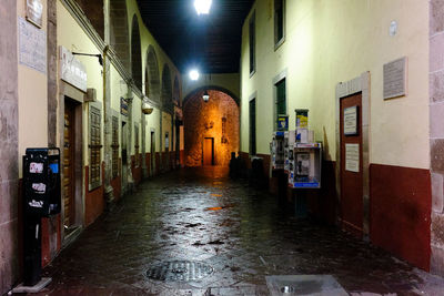 Narrow alley in city