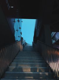 Low angle view of staircase against building