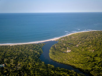 High angle view of sea against sky