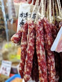Close-up of meat for sale in market