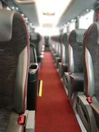 View of seats in airplane