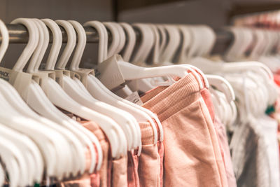Clothes on rack at store