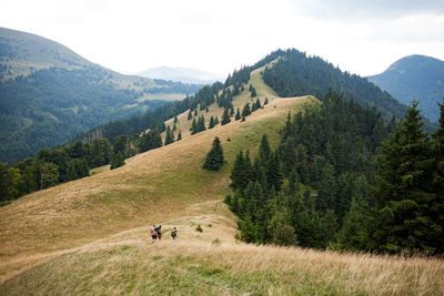 Scenic view of mountain range against sky