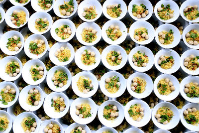 Full frame shot of food served in bowls