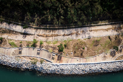 High angle view of dam