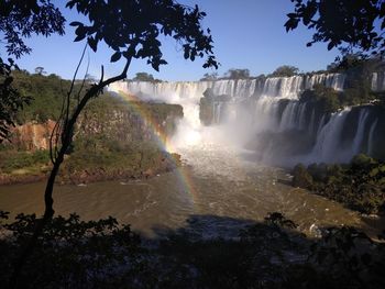 View of waterfall against sky