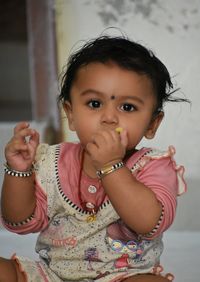 Portrait of cute baby girl
