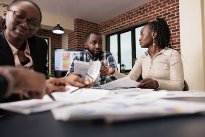 Business colleagues working at office