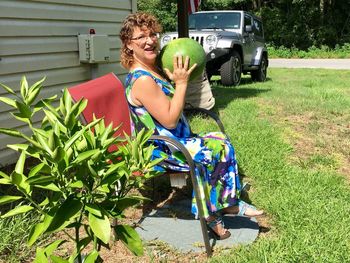 Woman sitting in a car